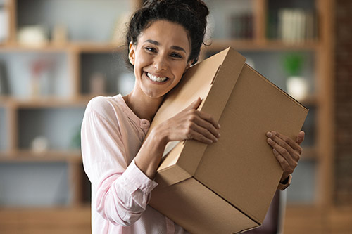 happy customer returning